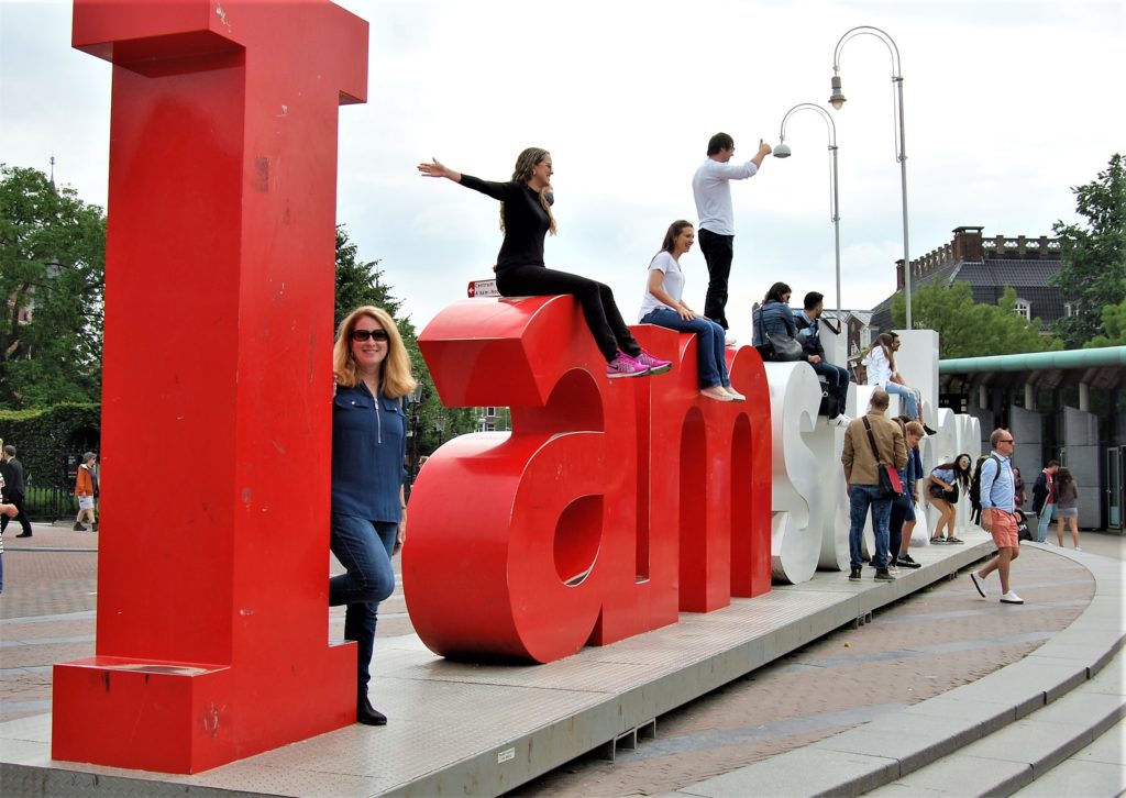 Photo with Amsterdam sign